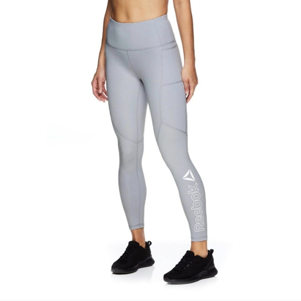 Reebok Womens Essential Highrise Ankle Length Leggings with Pockets, 25" Inseam